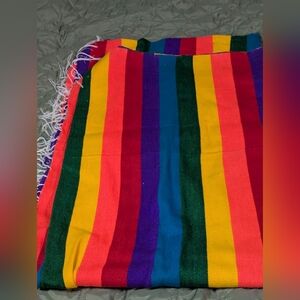 Authentic Mexican Colorful Striped Blanket